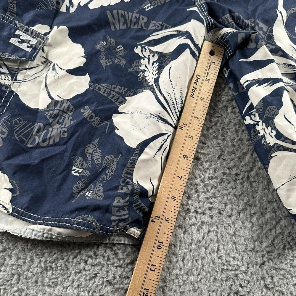 Billabong Board‎ Shorts Mens 36 Blue Floral Hawaiian Surf Swim Trunks Hibiscus